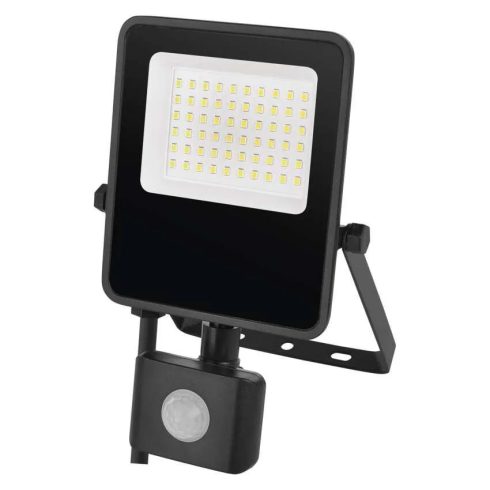 LED reflektor, PIR mozgásérzékelővel, 30W, 4500lm, 4000K, IP54, D, fekete, VISIO                      ZS2933