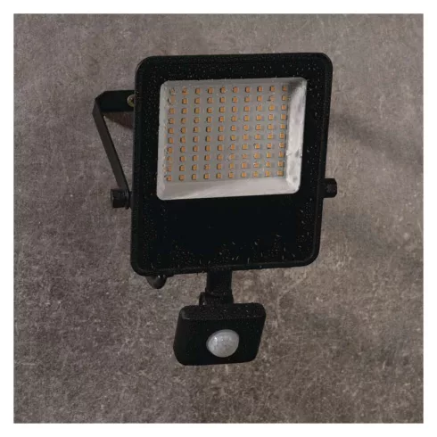 LED reflektor, PIR mozgásérzékelővel, 50W, 7500lm, 4000K, IP54, D, fekete, VISIO                      ZS2943