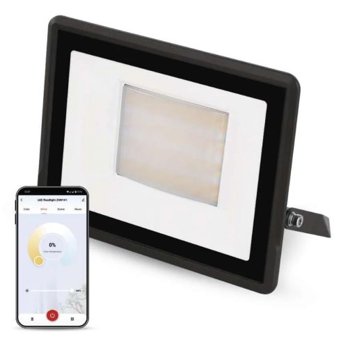 GoSmart LED reflektor 50W, 4300lm, 3000-6500K CCT, RGB, 120°, IP65, fekete                            ZSW101