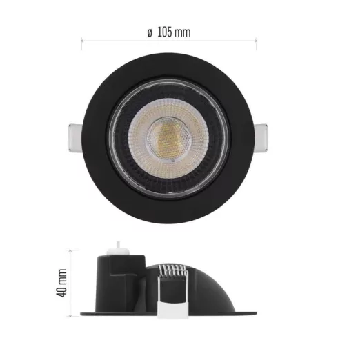 LED spotlámpa GERI  6,5W 700lm IP20 CCT, fekete, kerek                                                ZV1161