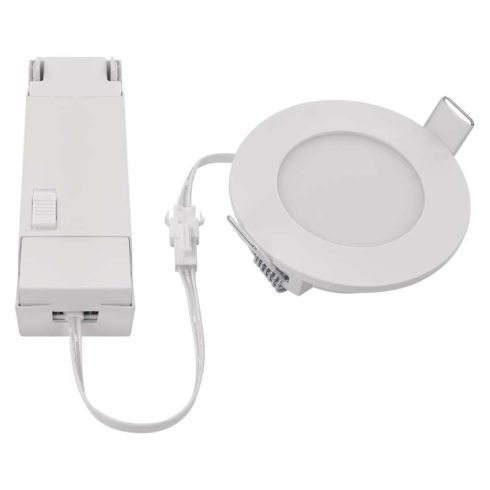 LED spotlámpa, 4,5W, 345lm, 2700/4000K, 110°, IP65, beépített, fehér, kerek, LORI                     ZV1163