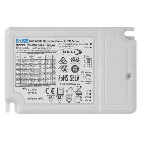 DALI fényerőszabályzós vezérlő LED panelhez 1050mA 40W                                                ZZ409BD